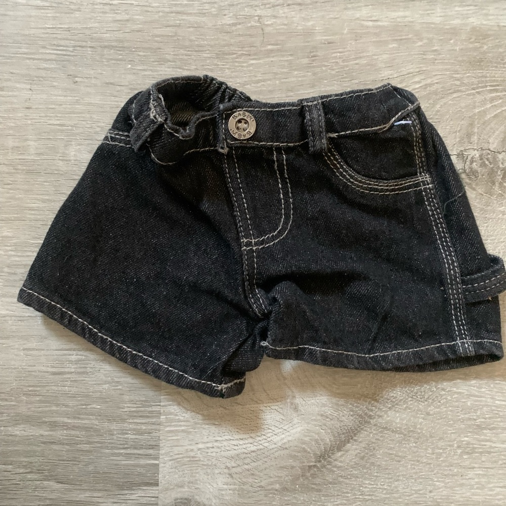 Build A Bear Workshop BAB Black Jean Shorts